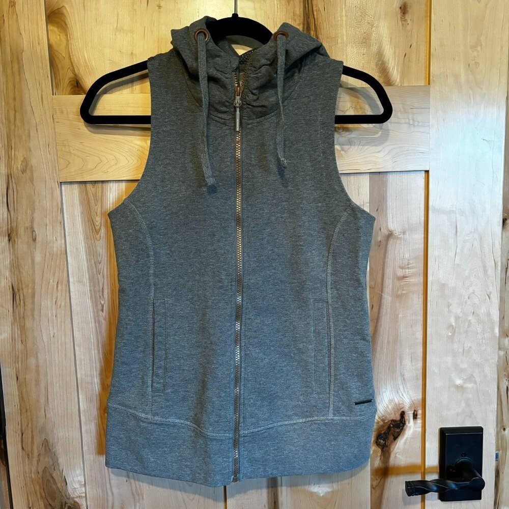 Mondetta Hooded Athletic Vest M Heather Gray Side Pockets Mesh Accents